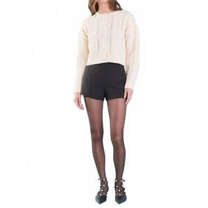 NEW ENDLESS ROSE cable knit button sweater in cream